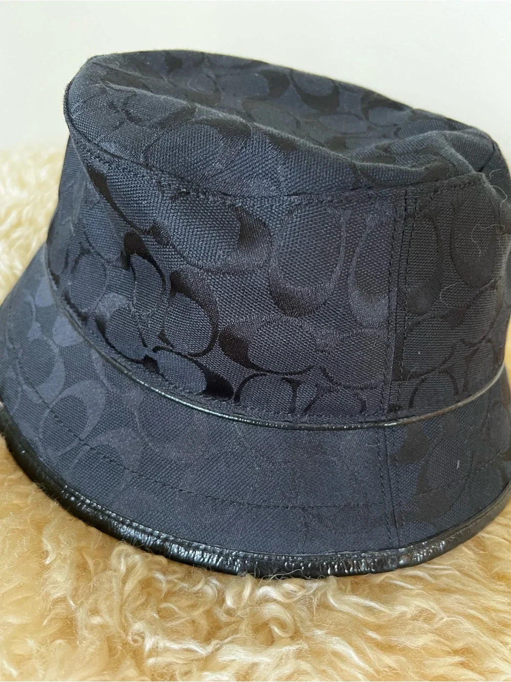 Coach Black Signature Jacquard Bucket Hat